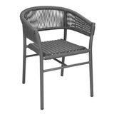 FU533 Bolero Florence Grey Mix Rope Twist Wicker Chairs (Pack of 2)