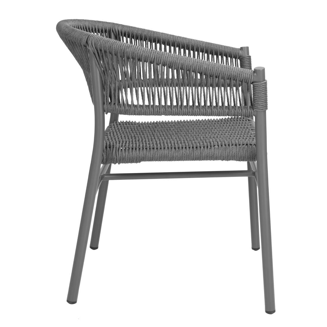 FU533 Bolero Florence Grey Mix Rope Twist Wicker Chairs (Pack of 2)