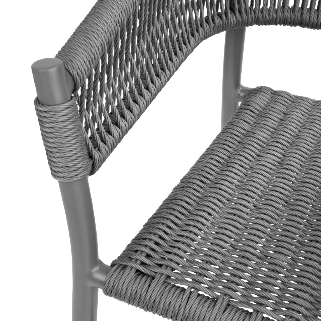 FU533 Bolero Florence Grey Mix Rope Twist Wicker Chairs (Pack of 2)