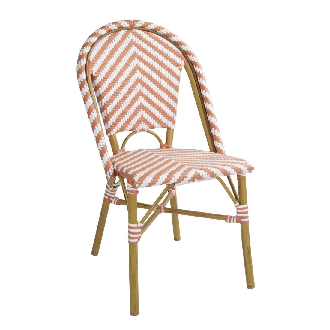 FU534 Bolero Parisian Style Rattan Side Chair Coral (Pack of 2)