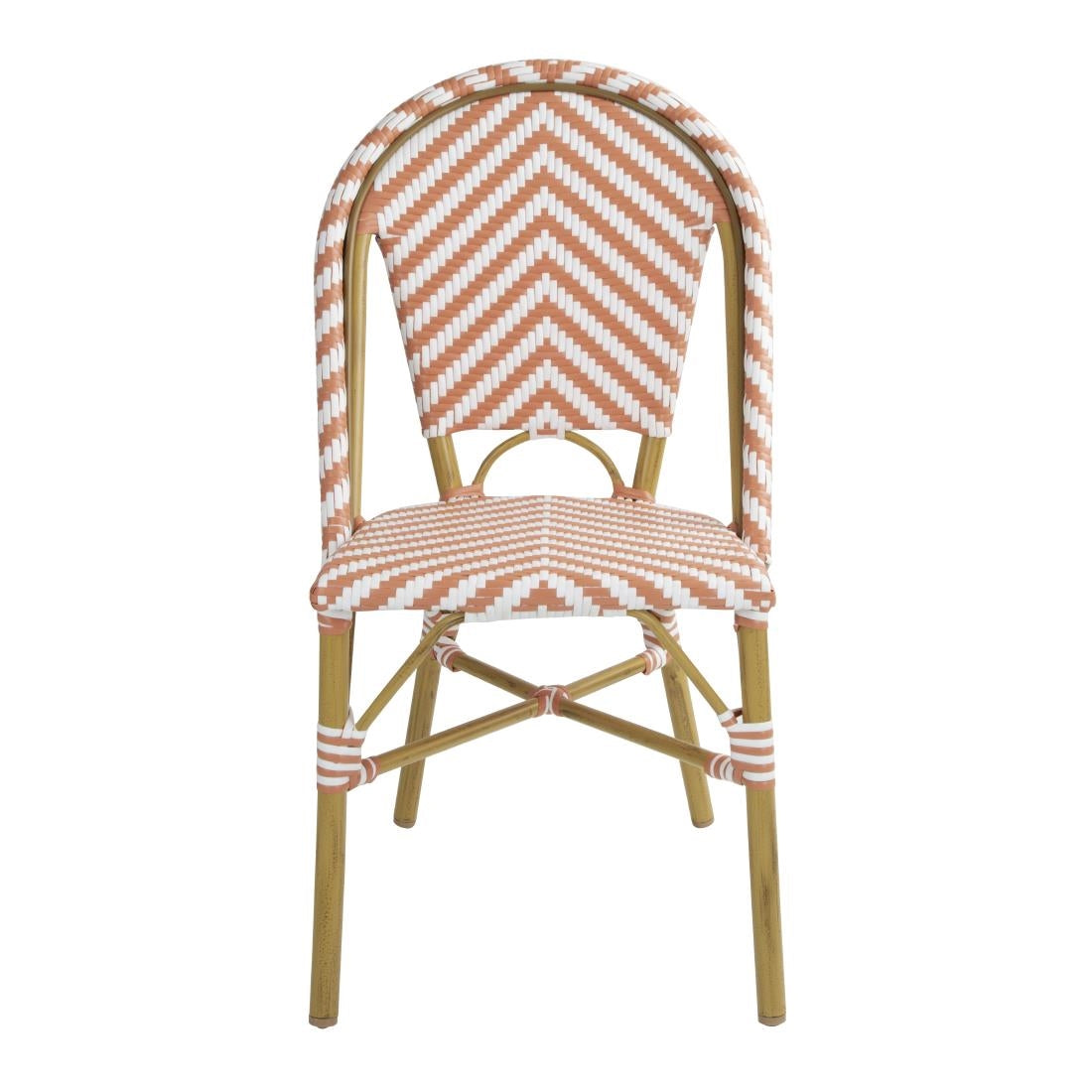 FU534 Bolero Parisian Style Rattan Side Chair Coral (Pack of 2)