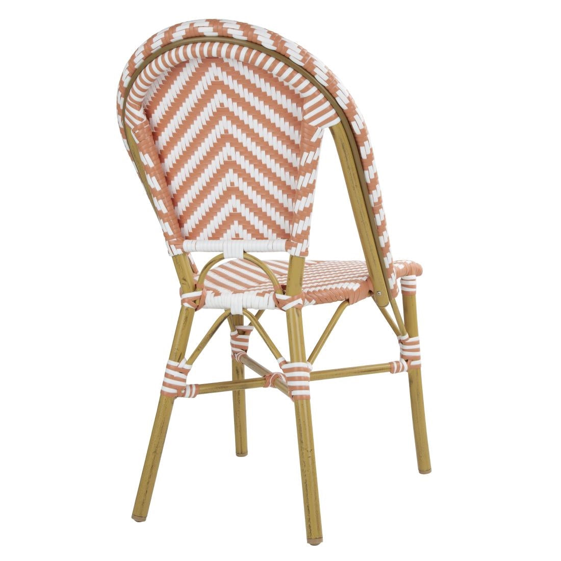 FU534 Bolero Parisian Style Rattan Side Chair Coral (Pack of 2)