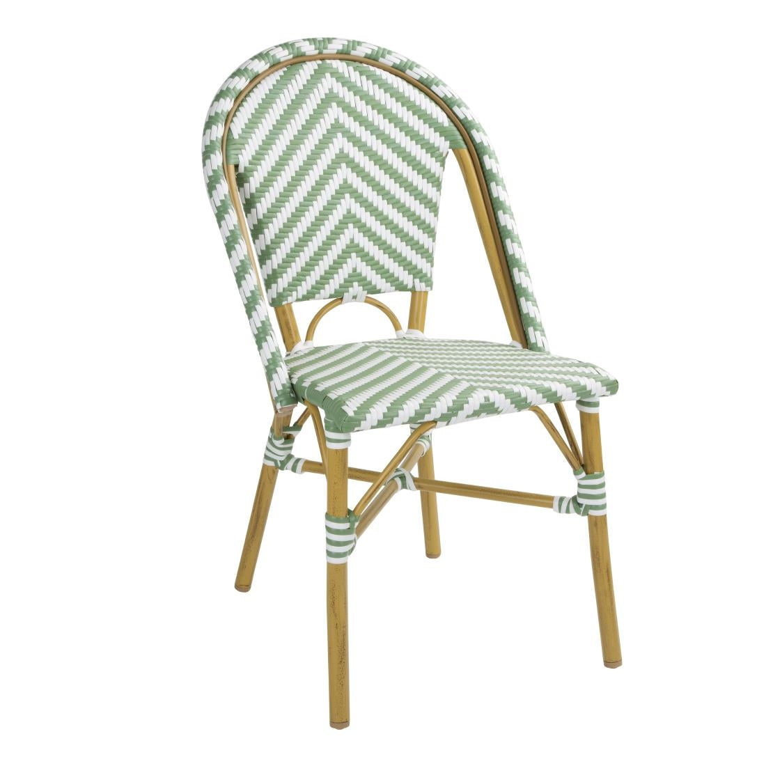 FU535 Bolero Parisian Style Rattan Side Chair Light Green (Pack of 2)