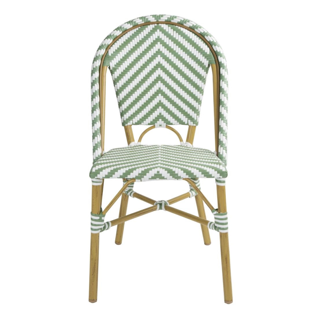 FU535 Bolero Parisian Style Rattan Side Chair Light Green (Pack of 2)