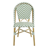 FU535 Bolero Parisian Style Rattan Side Chair Light Green (Pack of 2)