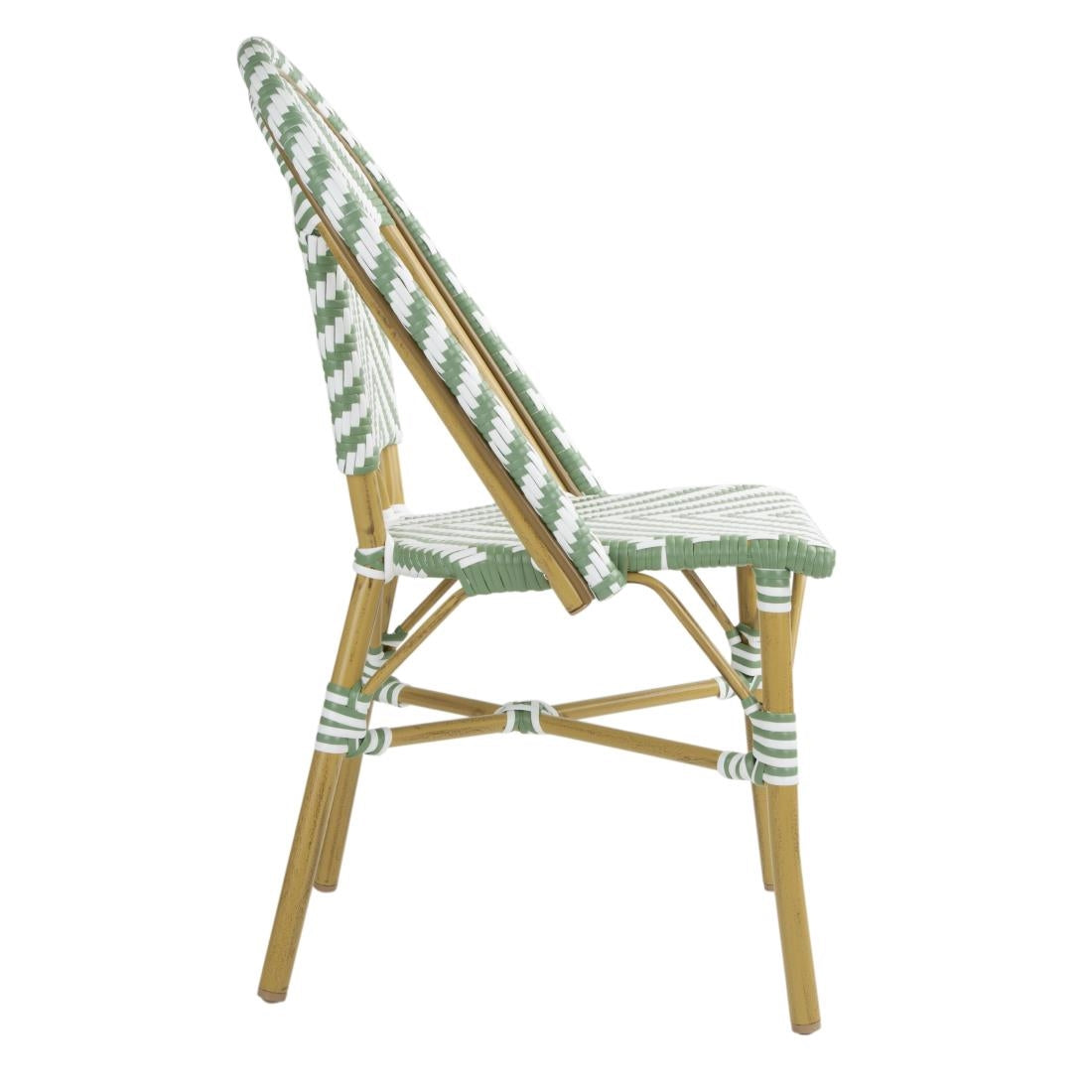 FU535 Bolero Parisian Style Rattan Side Chair Light Green (Pack of 2)