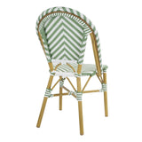 FU535 Bolero Parisian Style Rattan Side Chair Light Green (Pack of 2)