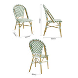 FU535 Bolero Parisian Style Rattan Side Chair Light Green (Pack of 2)