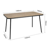 FU536 Bolero Santorini Rectangular Table Wood Effect 1400mm