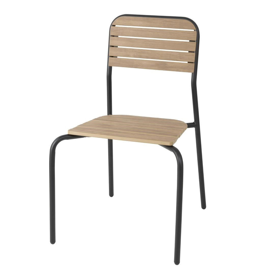 FU537 Bolero Santorini Wood Effect Outdoor Chairs (Pack of 4)