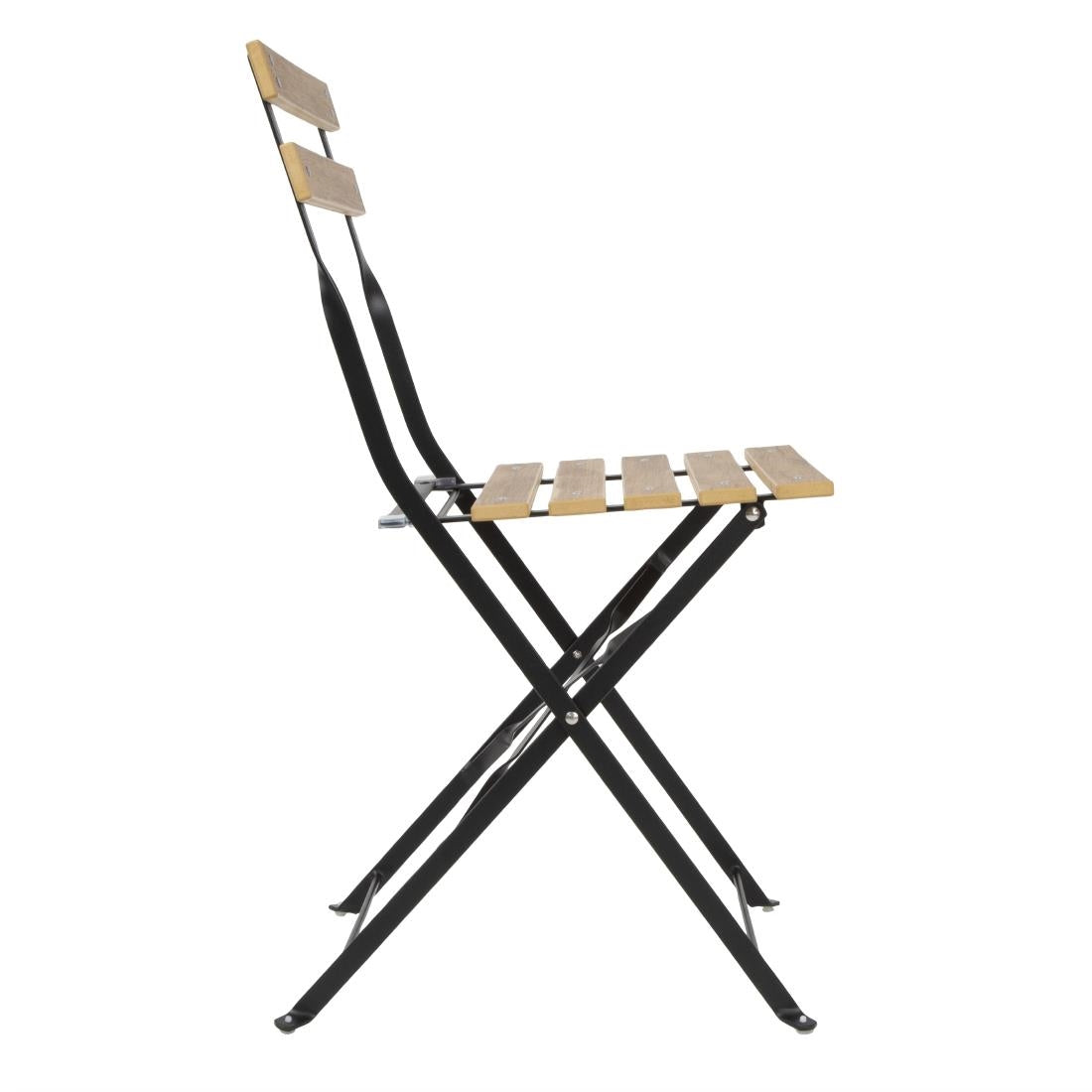 FU539 Bolero Perth Pavement Style Folding Chairs Wood Effect (Pack of 2)