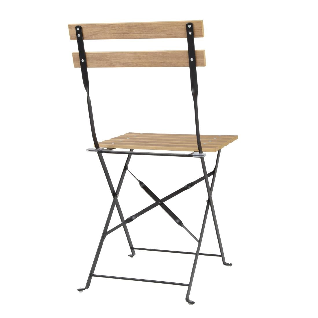 FU539 Bolero Perth Pavement Style Folding Chairs Wood Effect (Pack of 2)