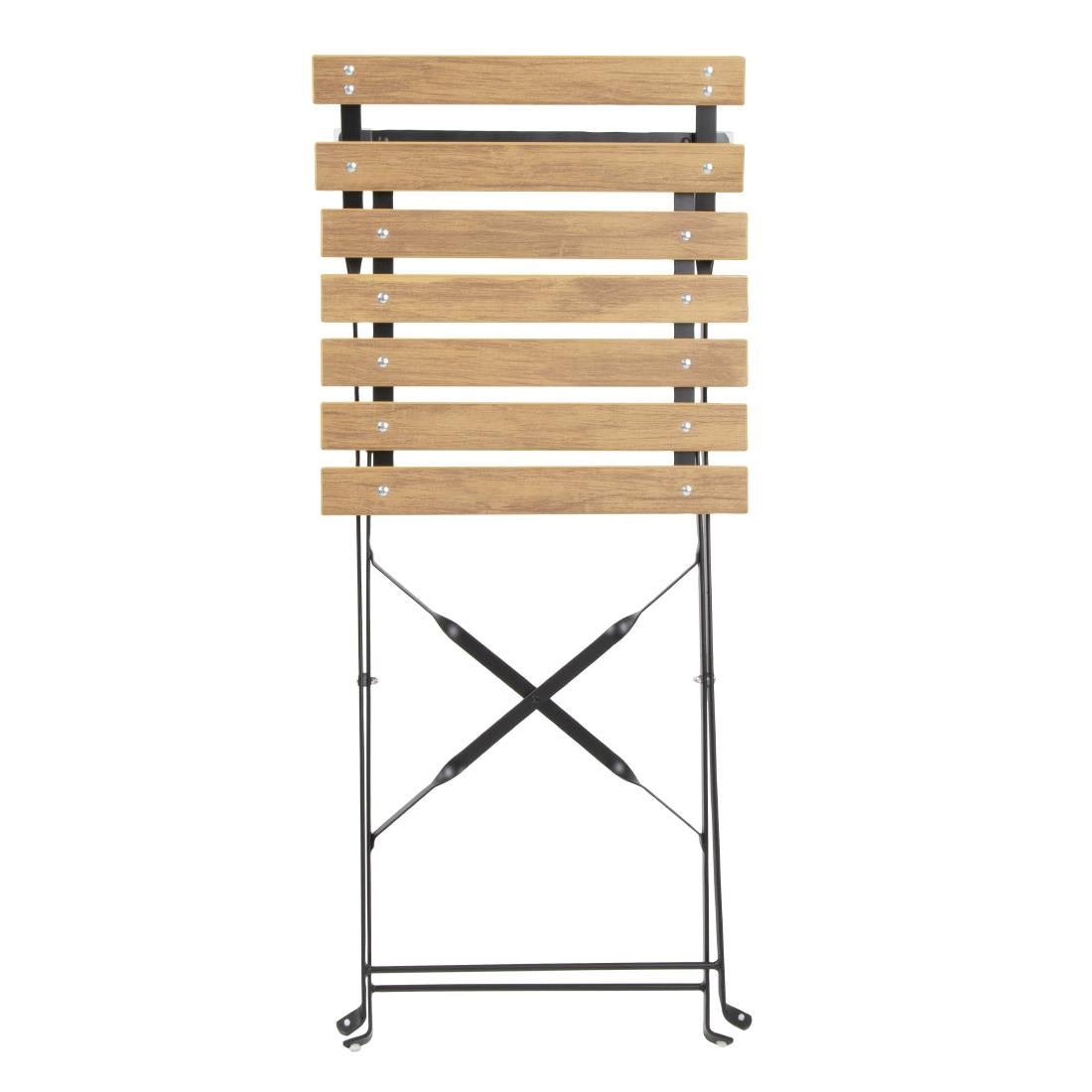 FU539 Bolero Perth Pavement Style Folding Chairs Wood Effect (Pack of 2)