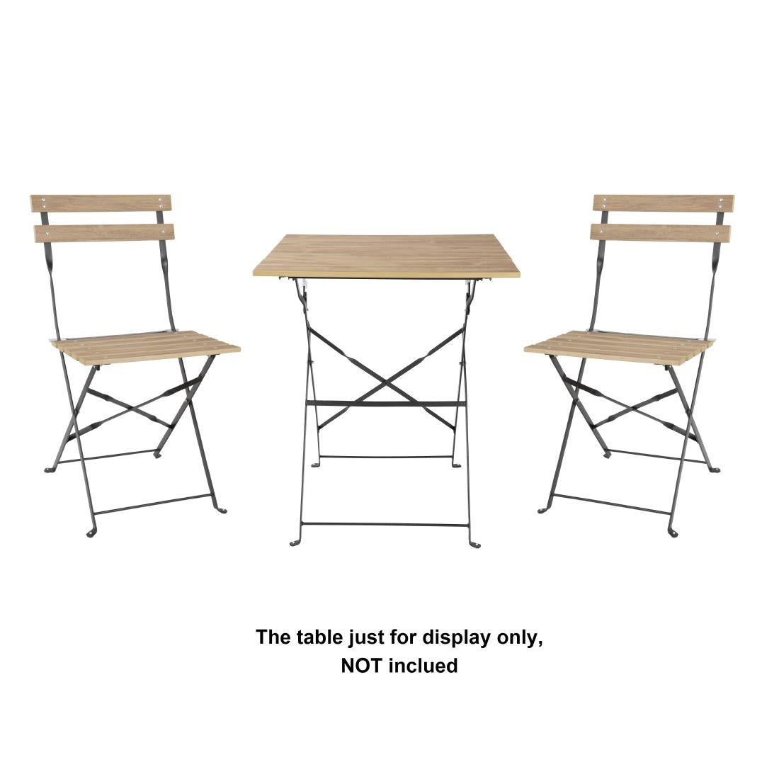 FU539 Bolero Perth Pavement Style Folding Chairs Wood Effect (Pack of 2)