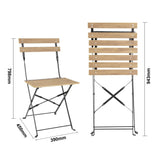 FU539 Bolero Perth Pavement Style Folding Chairs Wood Effect (Pack of 2)