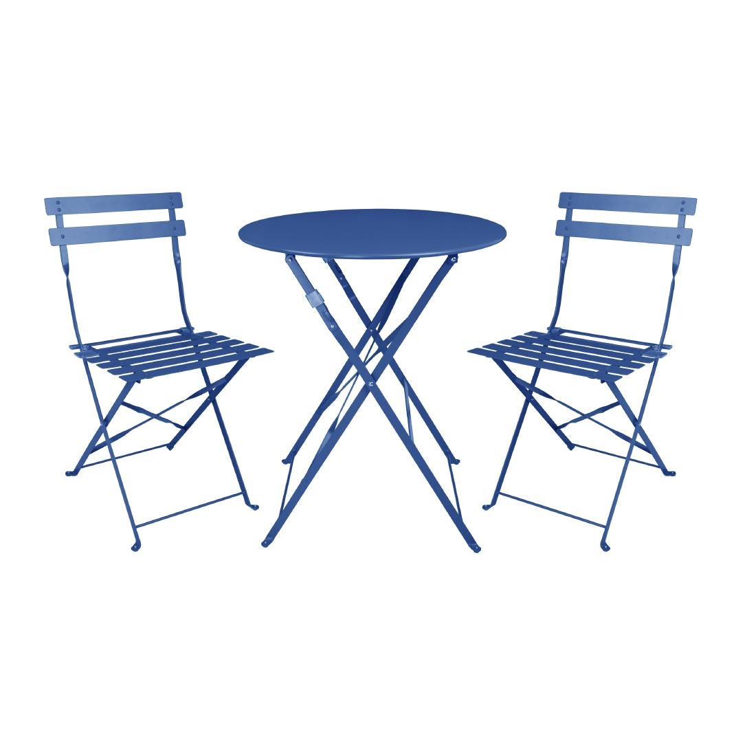 FU541 Bolero Perth Pavement Style Folding Chairs Dark Navy (Pack of 2)