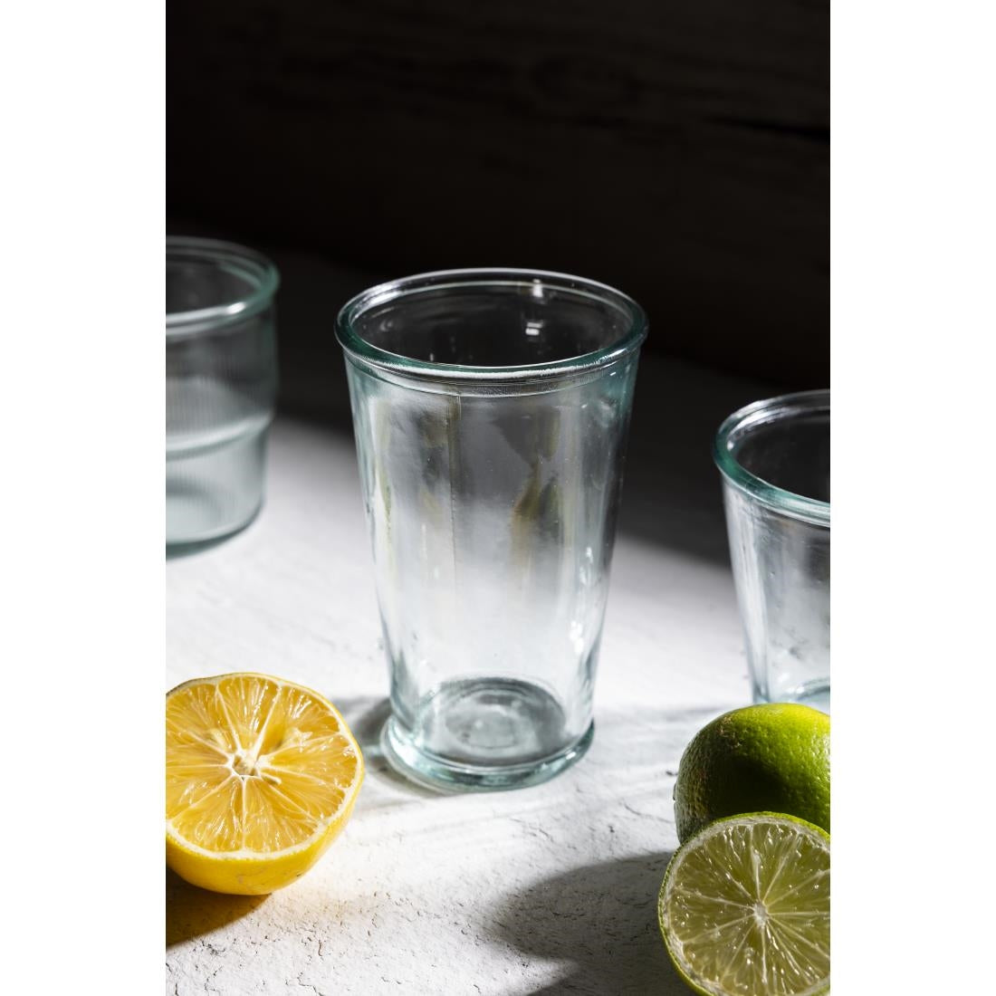 FU595 Olympia Recycled Glass Conical Tumblers 300ml (Pack of 6)