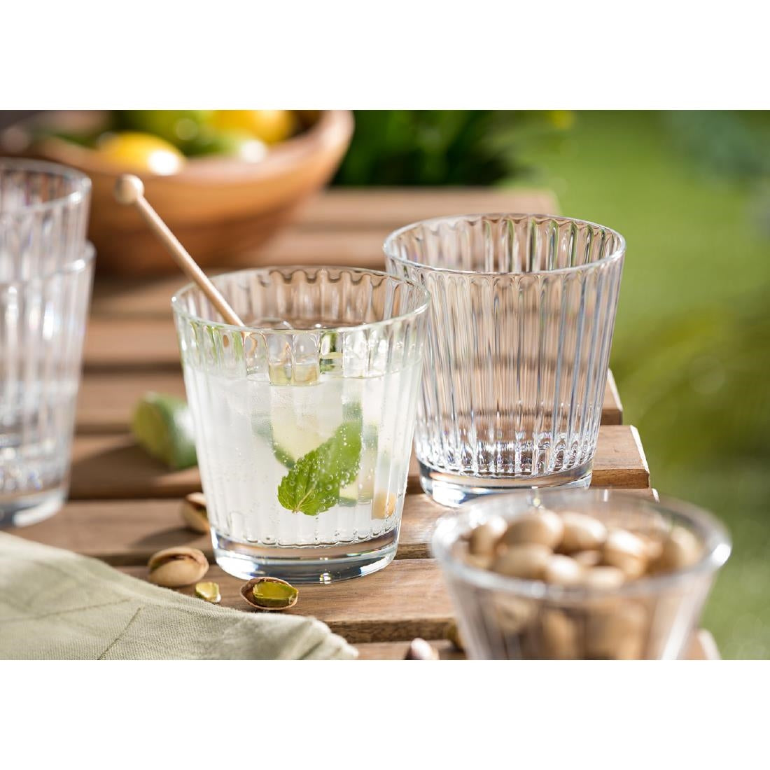 FU602 Utopia Lucent Lined Stacking Tumblers 340ml (Pack of 6)