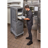 FU693 Cambro Ultra Pro Cart Tall Two Door Hot and Cold Food Cart Charcoal Grey