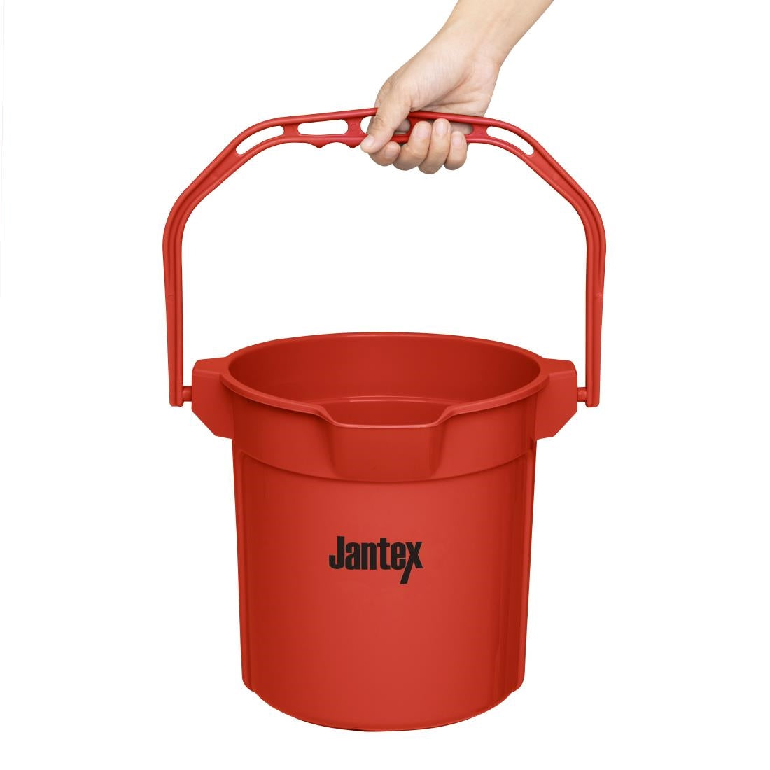 FU832 Jantex Red Graduated Bucket with Pouring Lip 10ltr