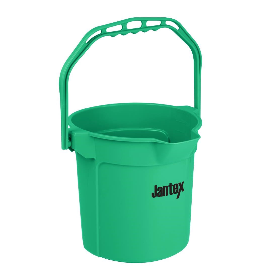 FU833 Jantex Green Graduated Bucket with Pouring Lip 10ltr