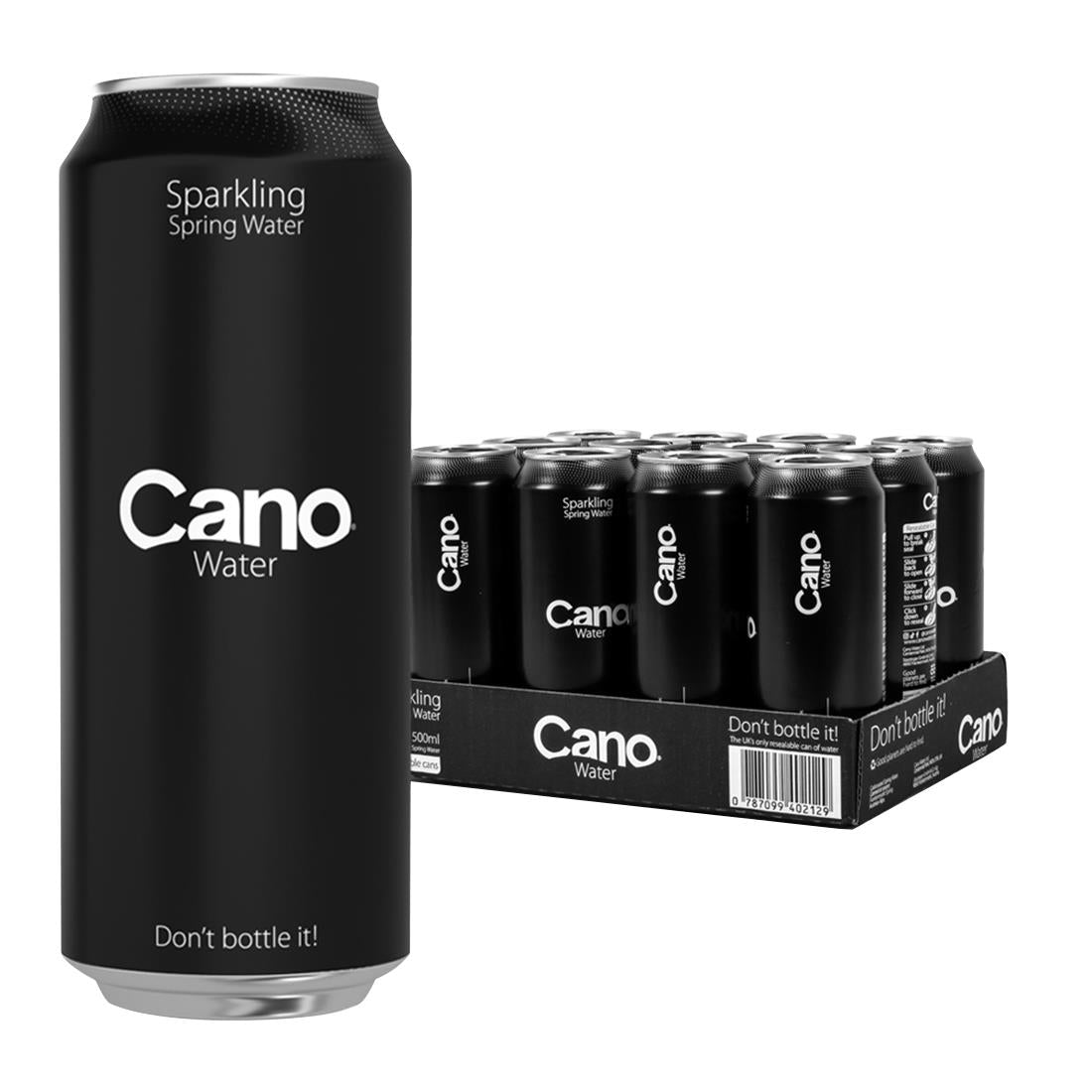 FU939 Cano Water Sparkling Resealable Cans 500ml (Pack of 12)
