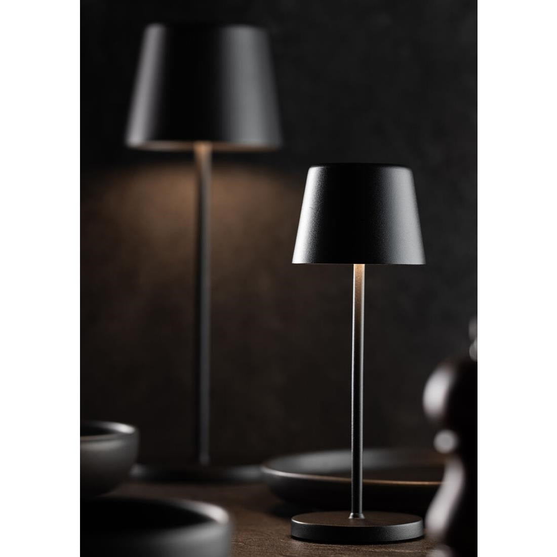 FU967 Utopia Bermuda Micro LED Cordless Lamp 210mm Black (Pack of 6)