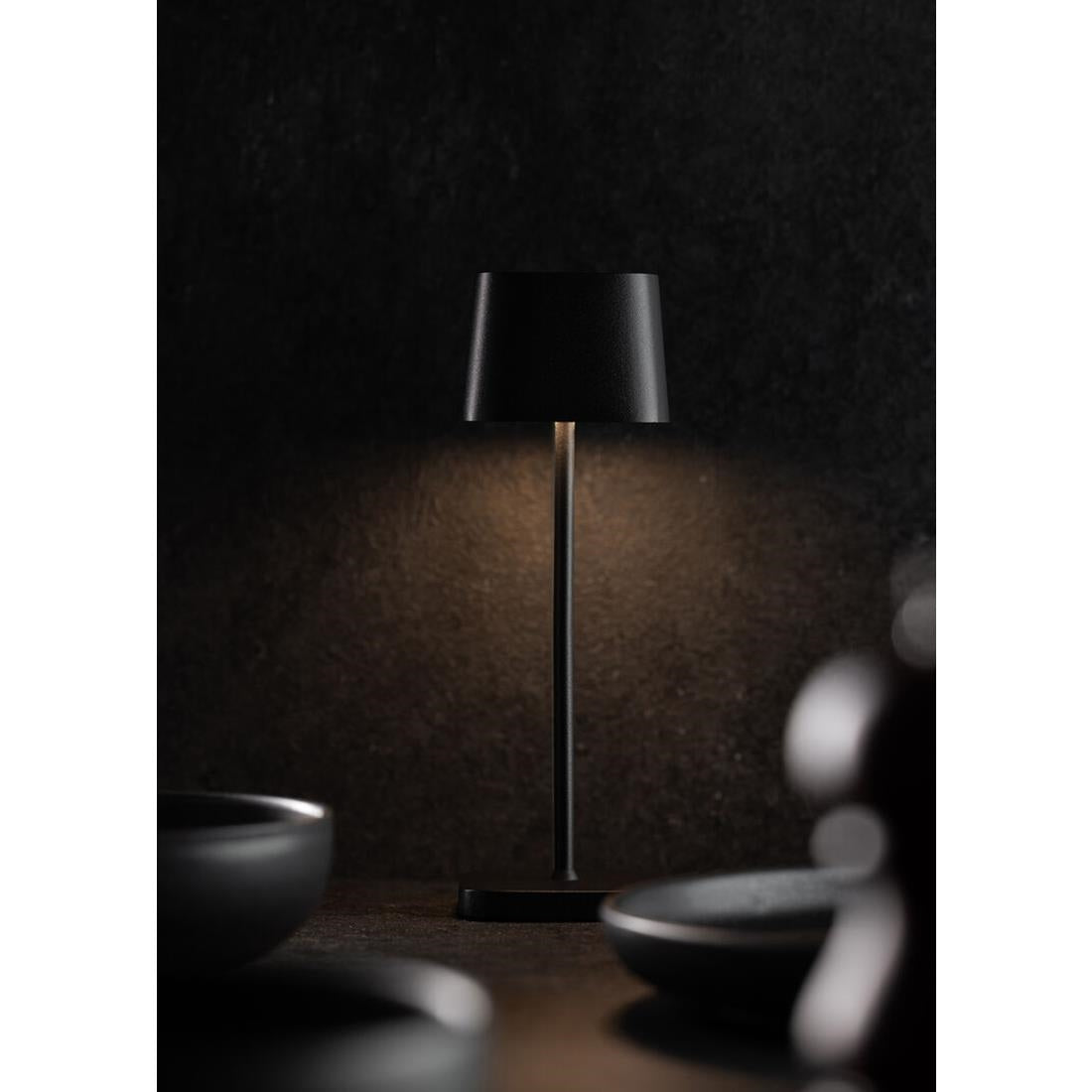 FU973 Utopia Montego Micro LED Cordless Lamp 200mm Black (Pack of 6)
