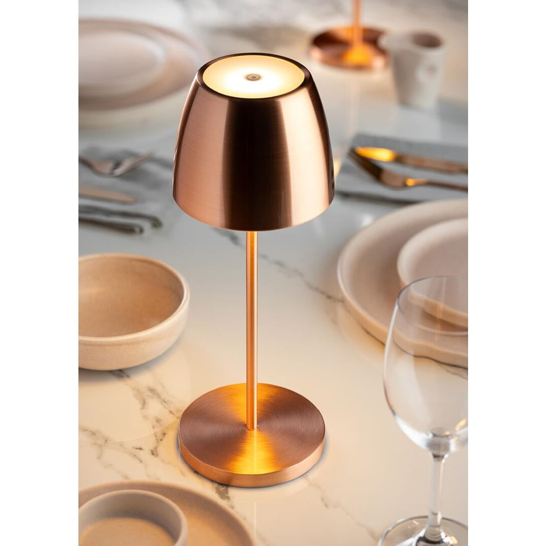 FU986 Utopia Montserrat LED Cordless Lamp 300mm Brushed Copper (Pack of 6)