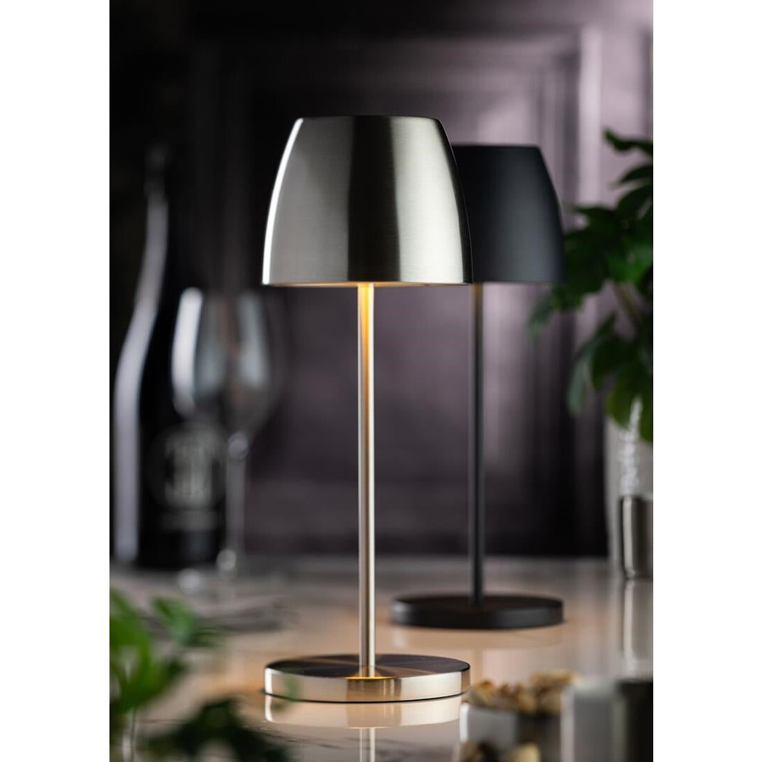 FU987 Utopia Montserrat LED Cordless Lamp 300mm Brushed Silver (Pack of 6)