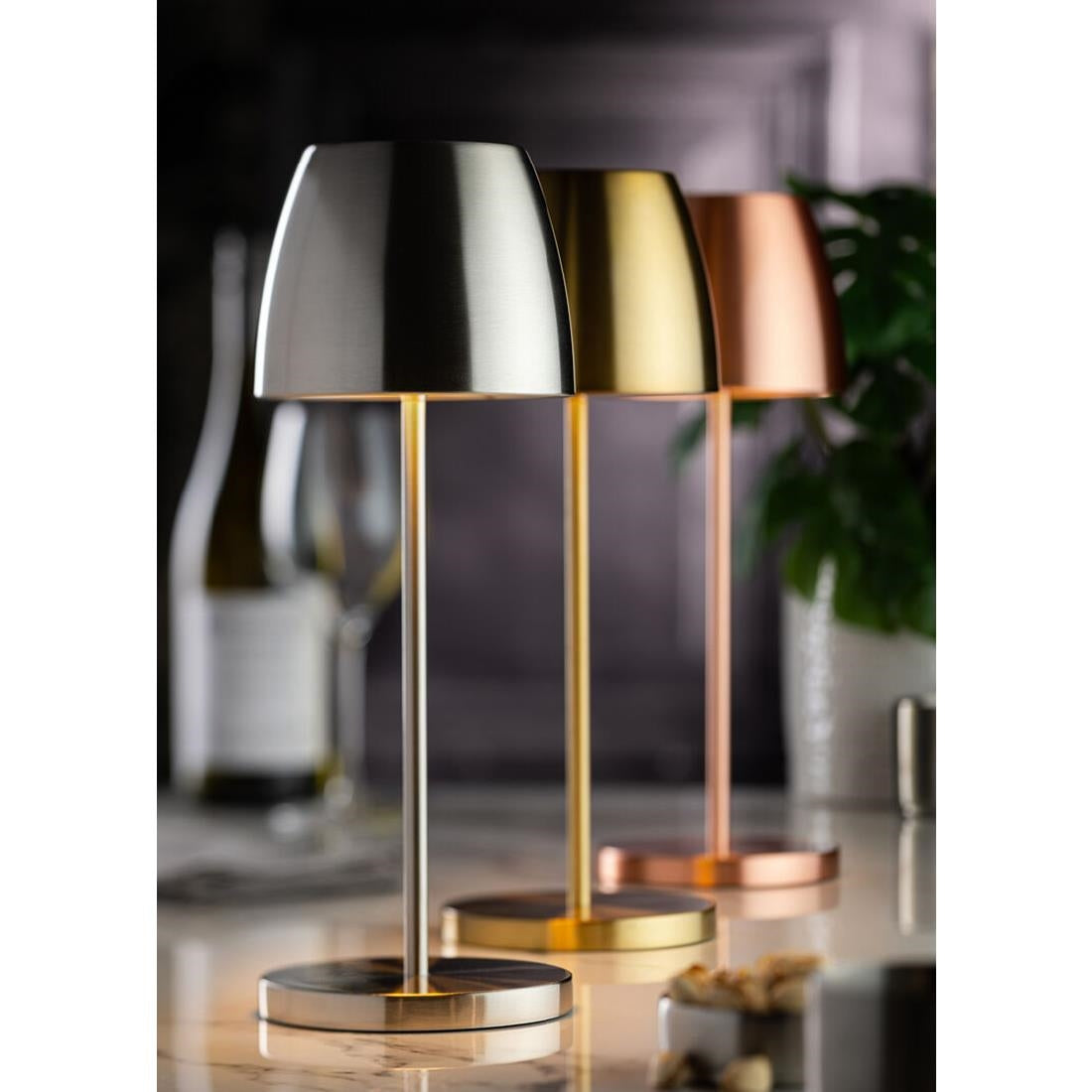 FU987 Utopia Montserrat LED Cordless Lamp 300mm Brushed Silver (Pack of 6)