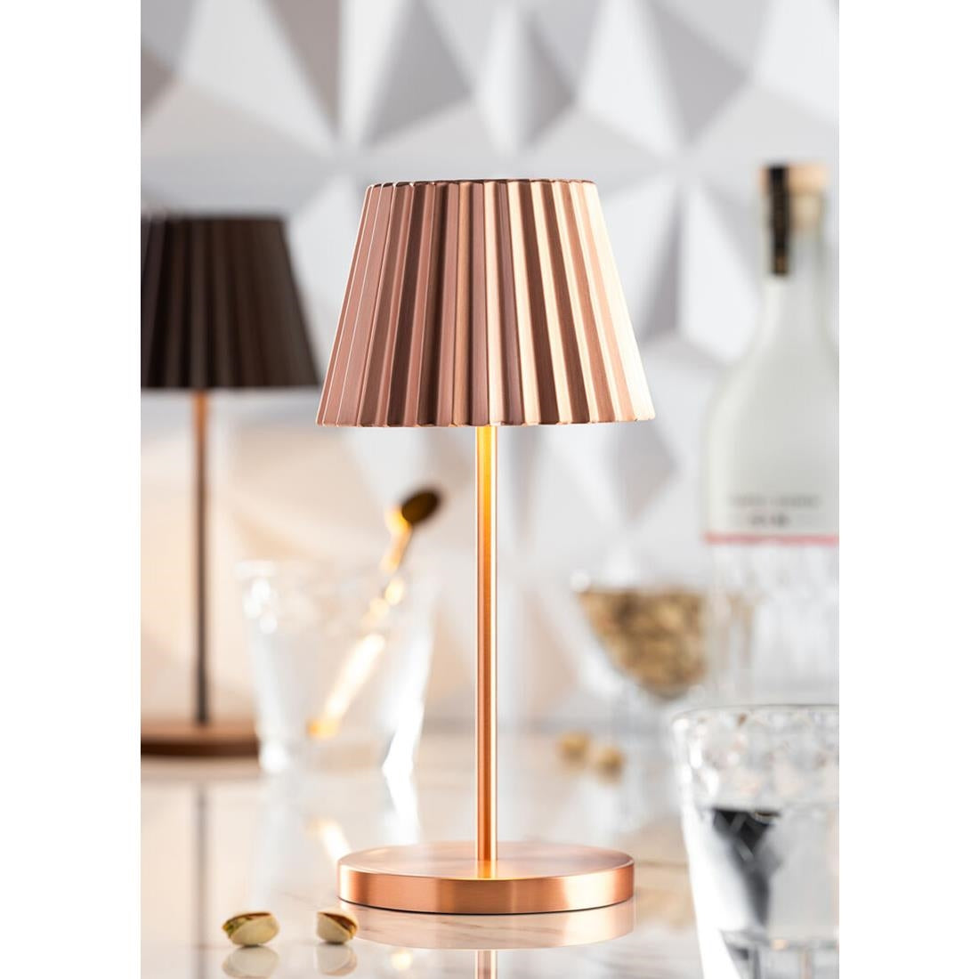 FU991 Utopia Dominica LED Cordless Lamp 260mm Brushed Copper (Pack of 6)