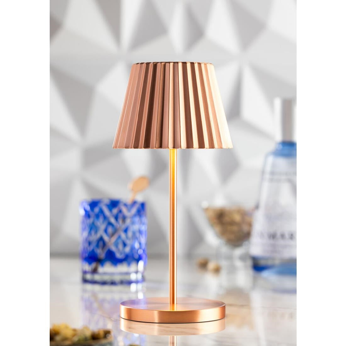 FU991 Utopia Dominica LED Cordless Lamp 260mm Brushed Copper (Pack of 6)