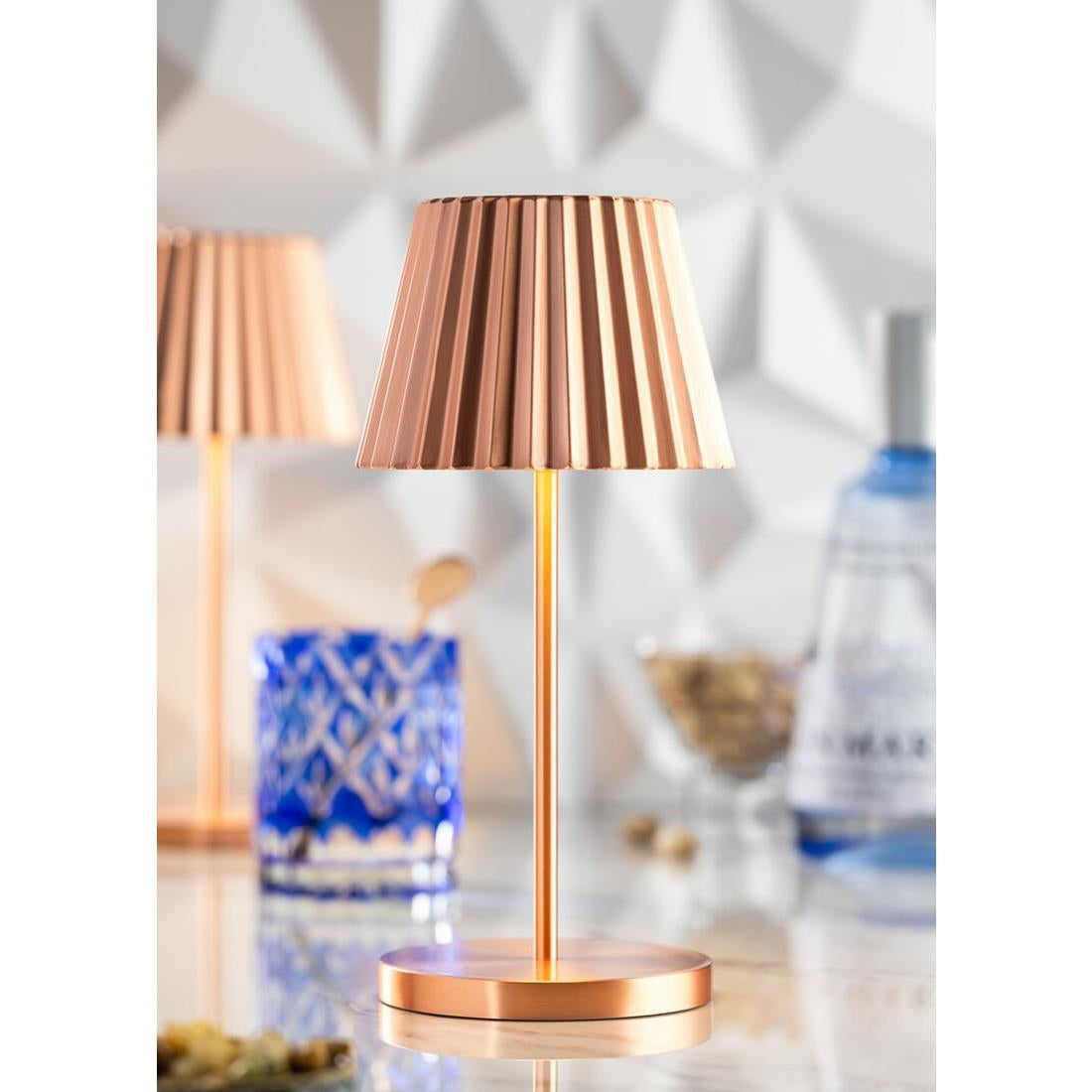 FU991 Utopia Dominica LED Cordless Lamp 260mm Brushed Copper (Pack of 6)