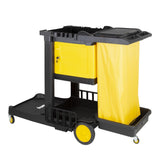 FU998 Jantex Cleaning Trolley Black with Lockable Cabinet