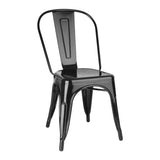 FW508 Bolero Bistro Steel Side Chairs Black (Pack of 4)