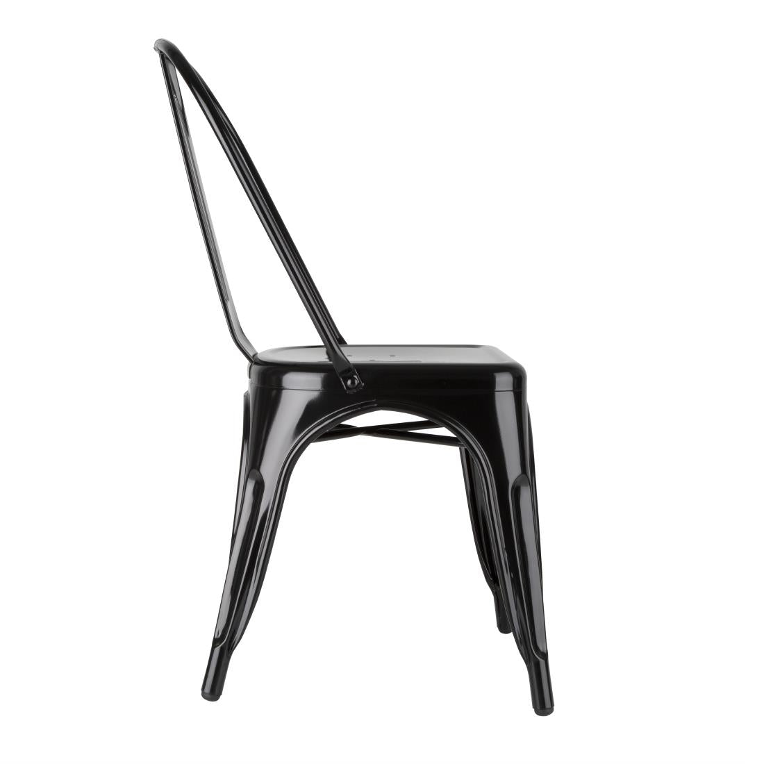 FW508 Bolero Bistro Steel Side Chairs Black (Pack of 4)