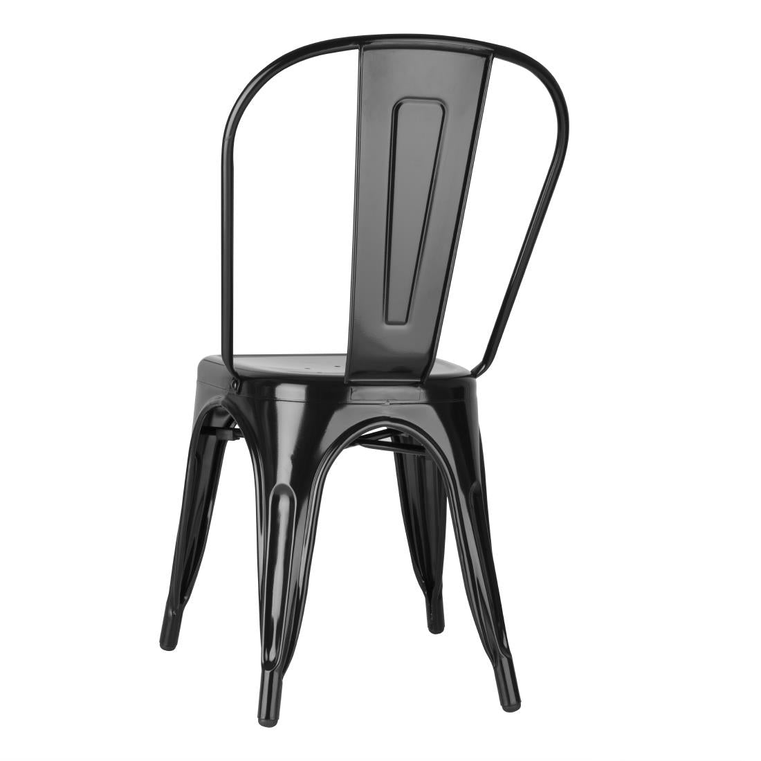 FW508 Bolero Bistro Steel Side Chairs Black (Pack of 4)