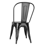 FW508 Bolero Bistro Steel Side Chairs Black (Pack of 4)