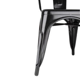 FW508 Bolero Bistro Steel Side Chairs Black (Pack of 4)