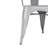 FW509 Bolero Bistro Steel Side Chairs Grey (Pack of 4)