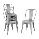 FW509 Bolero Bistro Steel Side Chairs Grey (Pack of 4)