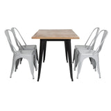 FW509 Bolero Bistro Steel Side Chairs Grey (Pack of 4)