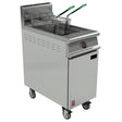Falcon Dominator Plus Free Standing Natural Gas Filtration Fryer on Castors with Fryer Angel G3840FX