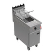 Falcon F900 Free Standing Natural Gas Fryer on Castors with Fryer Angel G9341X