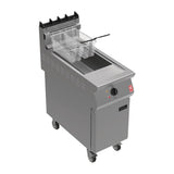 Falcon F900 Free Standing Natural Gas Fryer on Castors with Fryer Angel G9341X