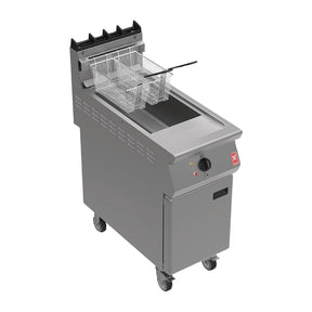 Falcon F900 Free Standing Natural Gas Fryer on Castors with Fryer Angel G9341X