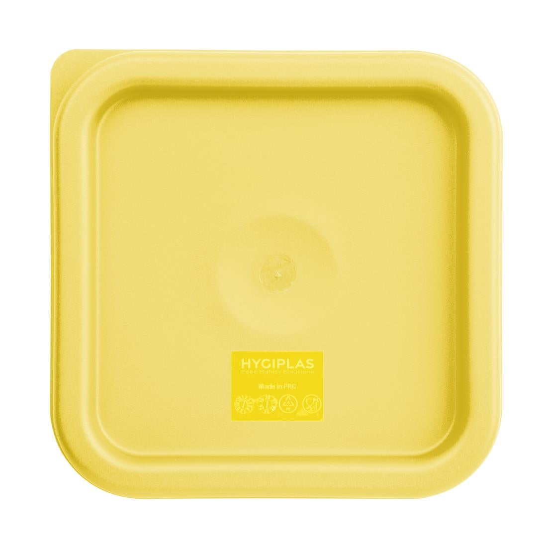 FX137 Hygiplas Square Food Storage Container Lid Yellow Small