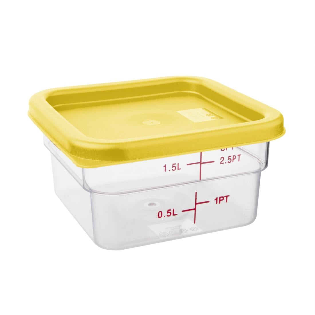 FX137 Hygiplas Square Food Storage Container Lid Yellow Small