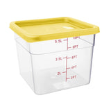 FX138 Hygiplas Square Food Storage Container Lid Yellow Medium